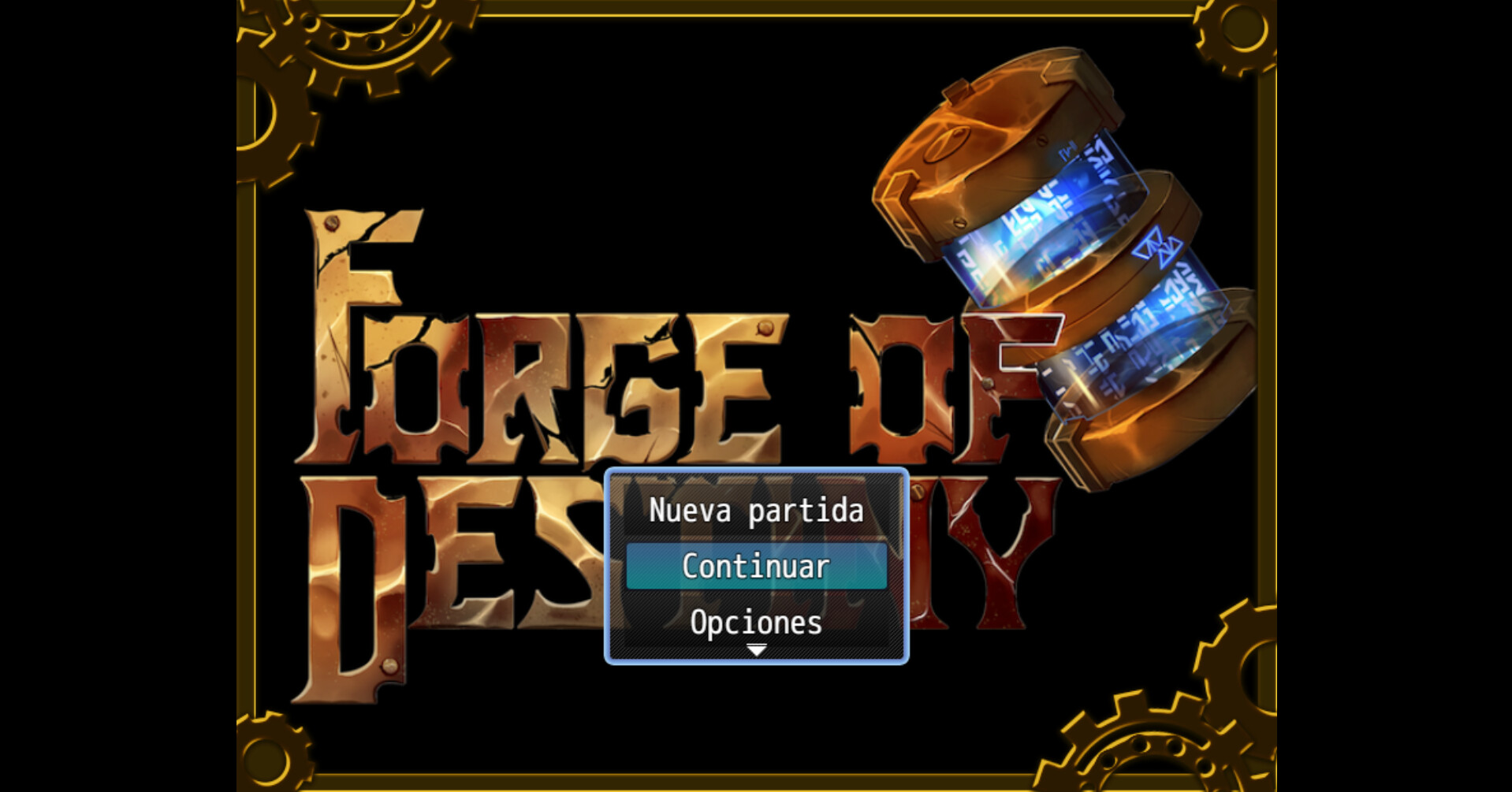 Pantalla de inicio de Forge of Destiny