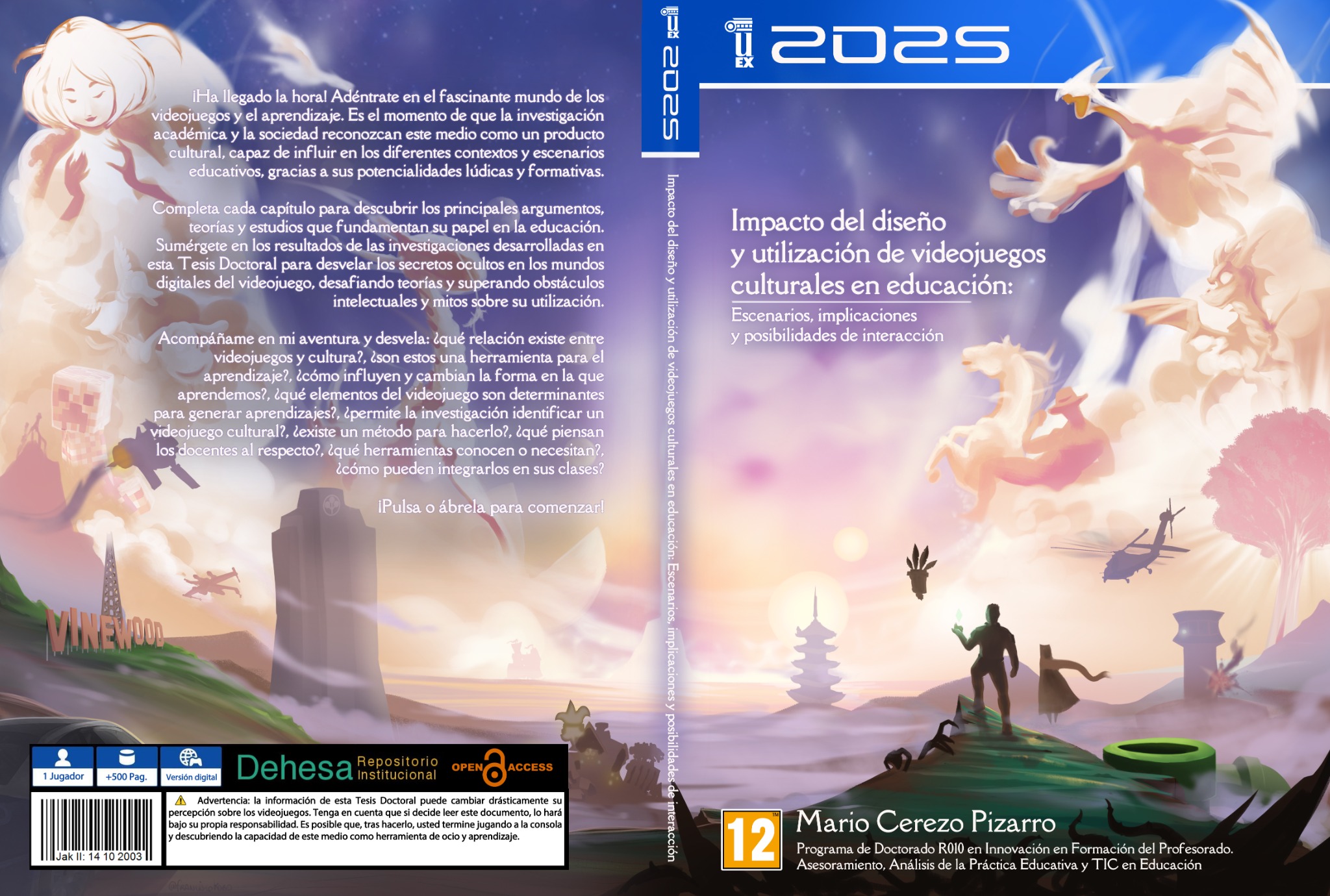 Portada de la tesis doctoral Impacto del diseño y utilización de videojuegos culturales en Educación